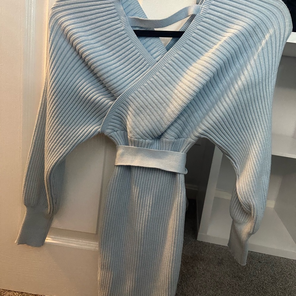Maternity Women's Light Blue Sweater - Picture 3 of 4